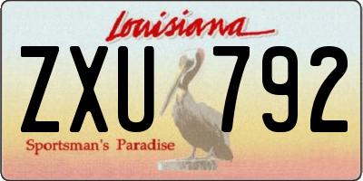 LA license plate ZXU792
