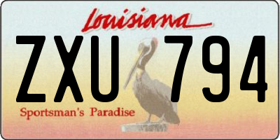 LA license plate ZXU794