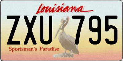 LA license plate ZXU795