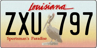 LA license plate ZXU797