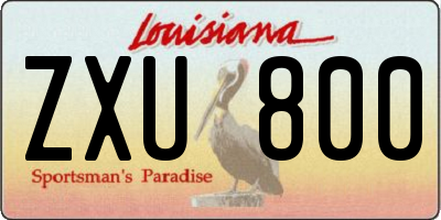 LA license plate ZXU800