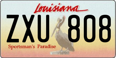 LA license plate ZXU808