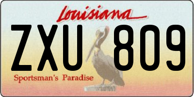 LA license plate ZXU809