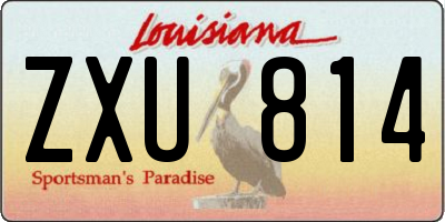 LA license plate ZXU814