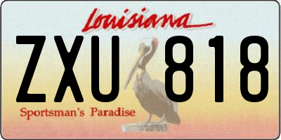 LA license plate ZXU818