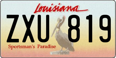 LA license plate ZXU819