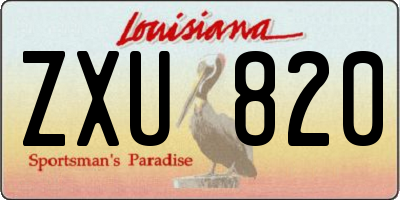 LA license plate ZXU820