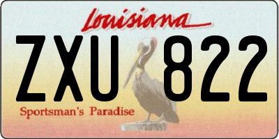 LA license plate ZXU822