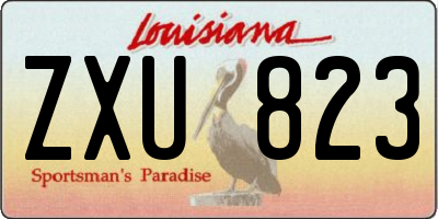 LA license plate ZXU823