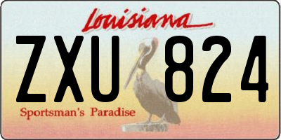 LA license plate ZXU824