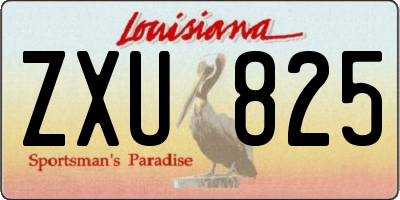 LA license plate ZXU825