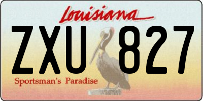 LA license plate ZXU827