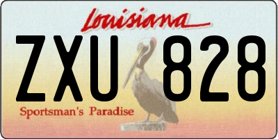 LA license plate ZXU828