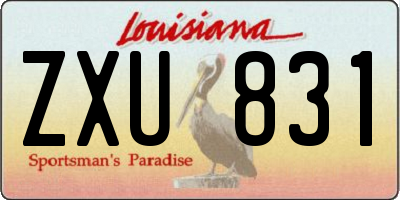 LA license plate ZXU831