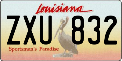 LA license plate ZXU832
