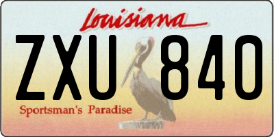 LA license plate ZXU840