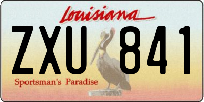 LA license plate ZXU841