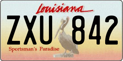 LA license plate ZXU842