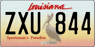 LA license plate ZXU844