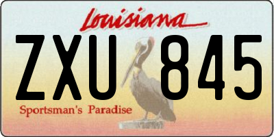 LA license plate ZXU845