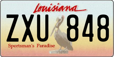 LA license plate ZXU848