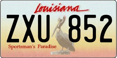 LA license plate ZXU852