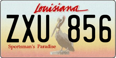 LA license plate ZXU856