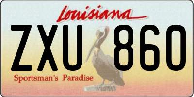 LA license plate ZXU860