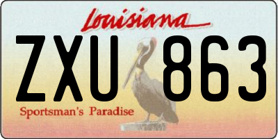 LA license plate ZXU863