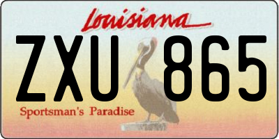 LA license plate ZXU865