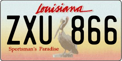 LA license plate ZXU866