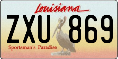 LA license plate ZXU869