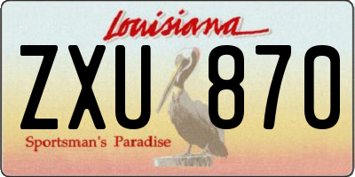 LA license plate ZXU870