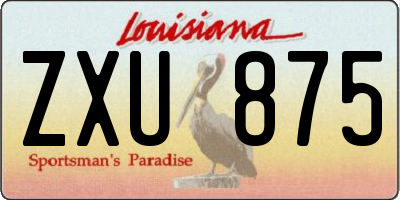 LA license plate ZXU875