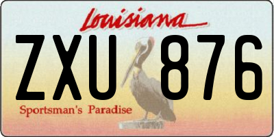 LA license plate ZXU876