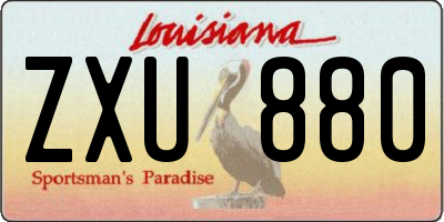 LA license plate ZXU880