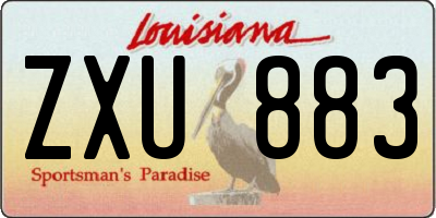 LA license plate ZXU883