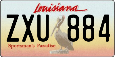 LA license plate ZXU884
