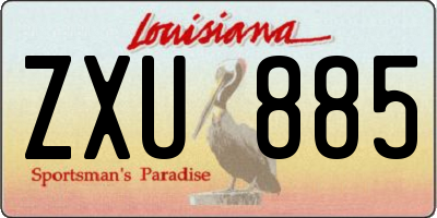 LA license plate ZXU885