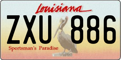 LA license plate ZXU886