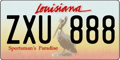 LA license plate ZXU888