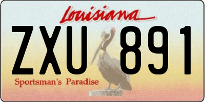 LA license plate ZXU891