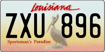 LA license plate ZXU896