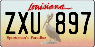 LA license plate ZXU897