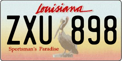 LA license plate ZXU898