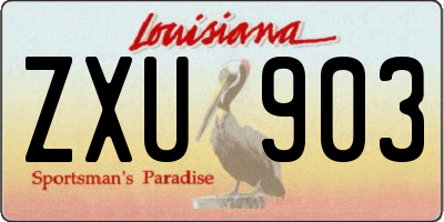 LA license plate ZXU903