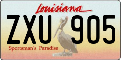 LA license plate ZXU905