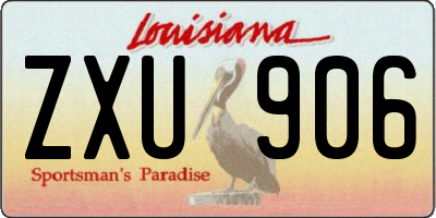 LA license plate ZXU906