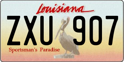 LA license plate ZXU907
