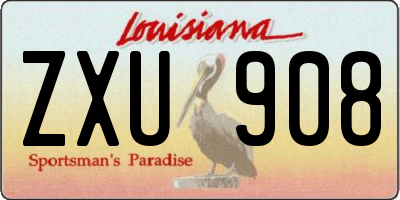 LA license plate ZXU908